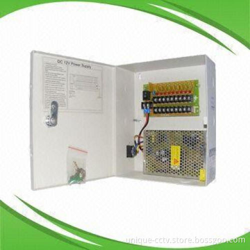 CCTV Box Power Supply with 100 to 240V AC Input, 12V DC/10A Output